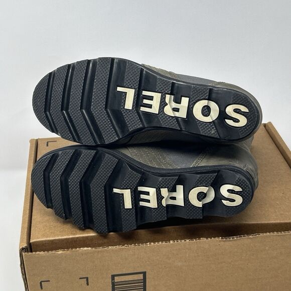 SOREL Lexie Wedge Ankle Boot Quarry Waterproof Leather Canvas Size 7.5/EU 38.5 - Picture 15 of 16